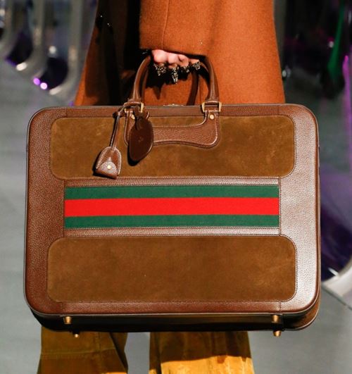 Сумки Gucci осень-зима 2017-2018: коричневый замшевый портфель
