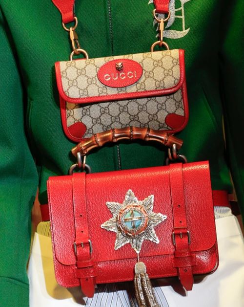 Сумки Gucci осень-зима 2017-2018: красный портфель на поясе