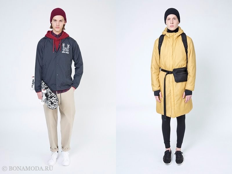 Лукбук мужской коллекции Uniqlo осень-зима 2017-2018 - ветровка и болоньевое пальто
