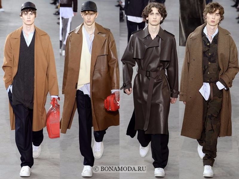 Мужские пальто осень-зима 2017-2018 - Louis Vuitton - бежевые и коричневые 