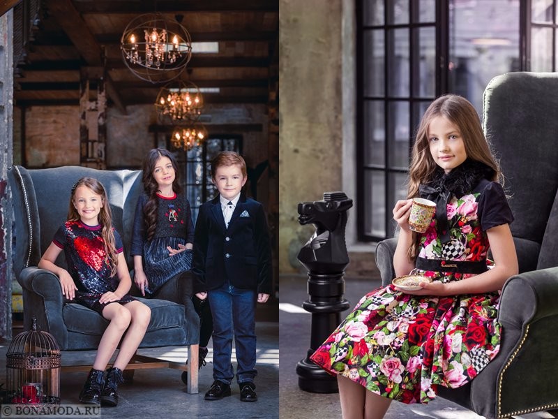 Детская коллекция Choupette осень-зима 2017-2018 - платья с пайетками и цветочным принтом