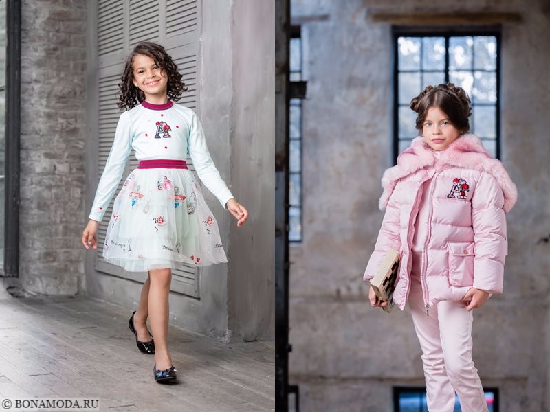 Детская коллекция Choupette осень-зима 2017-2018 - тюлевая юбка и розовый костюм с пуховиком
