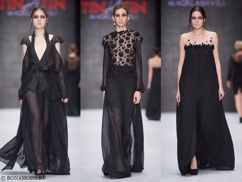 Коллекция Tinatin Magalashvili весна-лето 2018 - длинные вечерние чёрные платья 