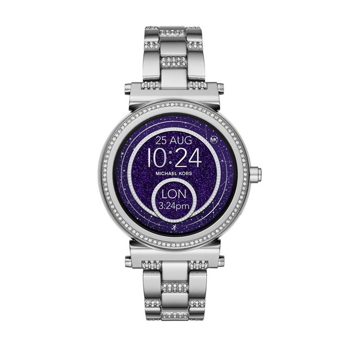 Michael Kors Sofie Smartwatch x Google Assistant - сталь, фиолетовый циферблат и кристаллы