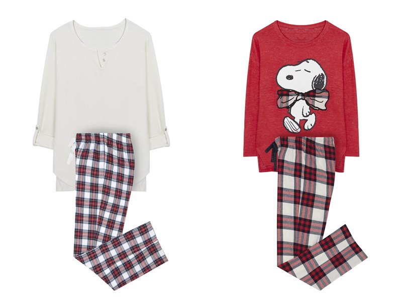 Women’secret - пижама - домашняя одежда - красный и белый лонгслив и красно-белые штаны в клетку