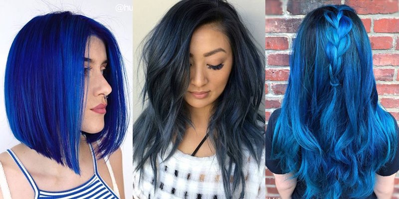 Синие волосы - фото девушек