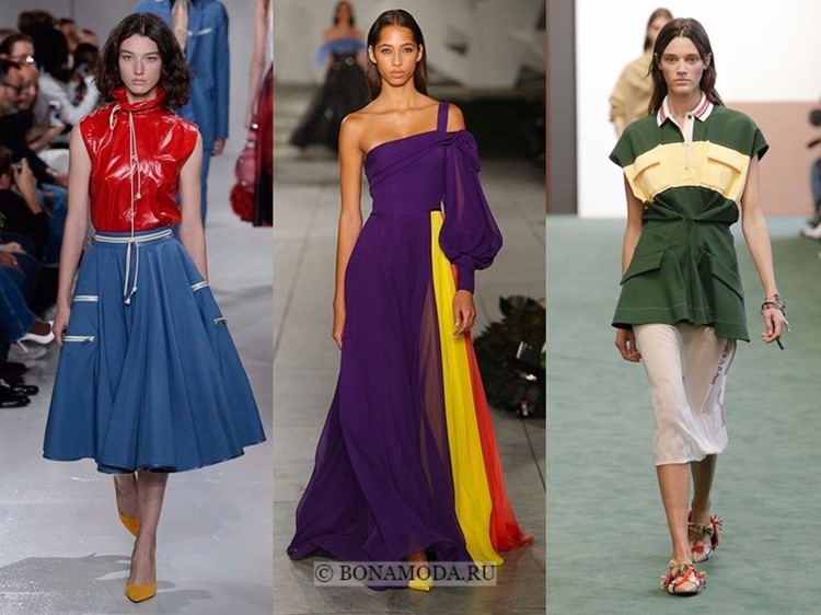 Весна-лето 2018: тенденции женской моды в одежде - контрастный колор блок