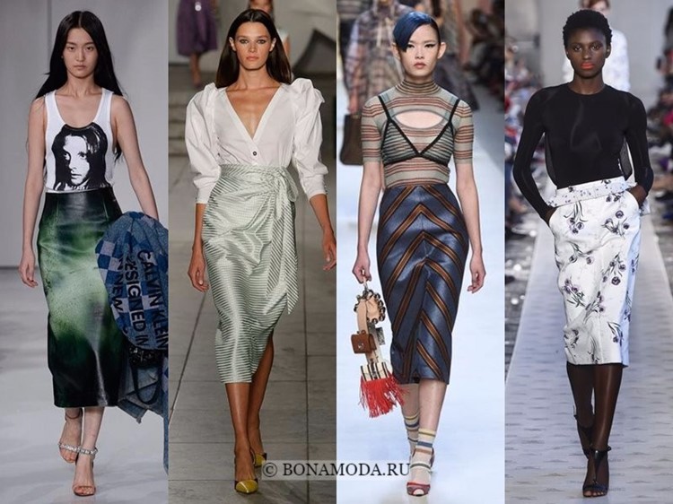 Весна-лето 2018: тенденции женской моды в одежде - юбки-карандаш с блузками и топами