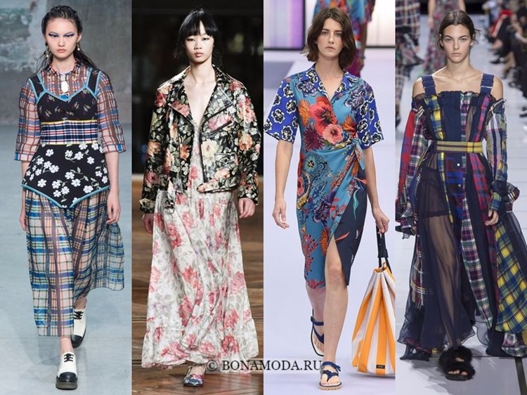 Весна-лето 2018: тенденции женской моды в одежде - цветочные принты и клетка