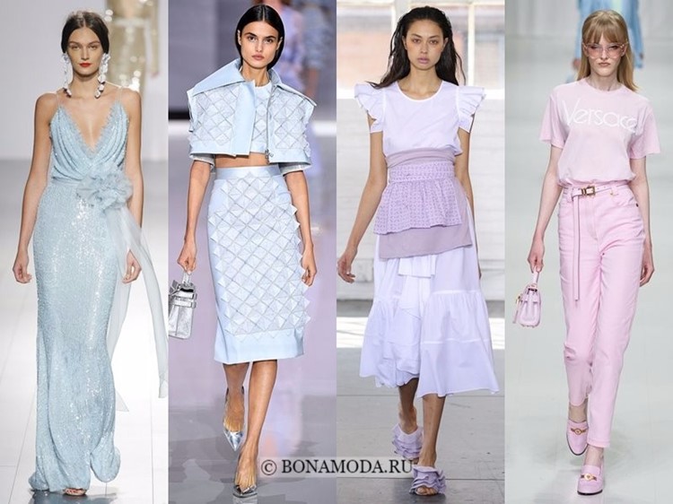 Весна-лето 2018: тенденции женской моды в одежде - пастельные оттенки - голубой, лиловый и розовый