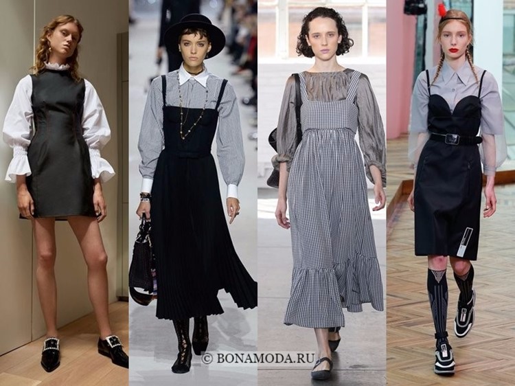Весна-лето 2018: тенденции женской моды в одежде - платья поверх блузок и рубашек