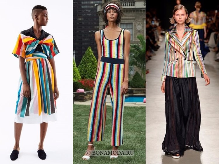 Весна-лето 2018: тенденции женской моды в одежде - разноцветная вертикальная полоска 