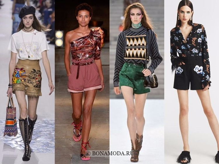 Весна-лето 2018: тенденции женской моды в одежде - новые шорты с топами, блузками и свитерами