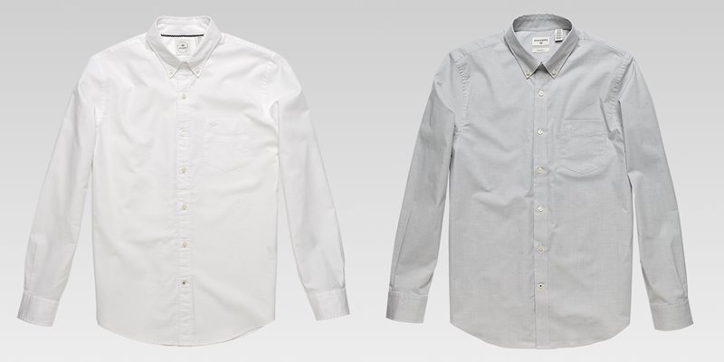 Коллекция мужской одежды Dockers осень-зима 2017-2018 - белая и серая рубашка классическая