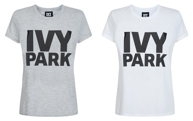 Коллекция Ivy Park осень-зима 2017-2018 - серая и белая футболка с логотипом