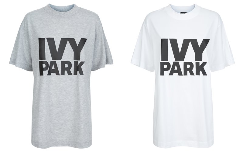Коллекция Ivy Park осень-зима 2017-2018 - серая и белая футболка с надписью-лого