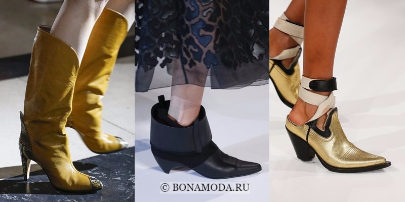 Модная женская обувь весна-лето 2018 - сапоги и ботильоны-казаки