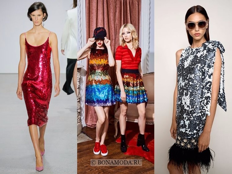 Модные платья весна-лето 2018: тенденции - яркие сияющие коктейльные с пайетками