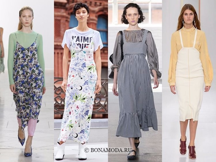 Модные платья весна-лето 2018: тенденции - повседневные сарафаны на топы и блузки