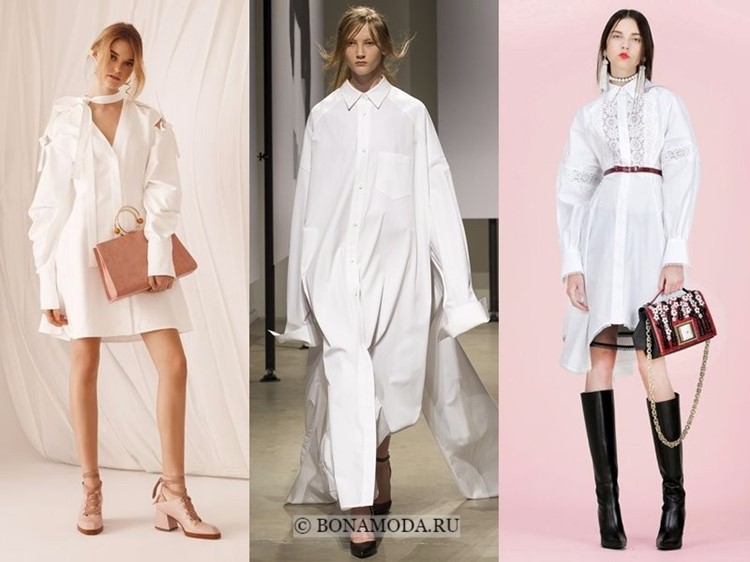 Модные платья весна-лето 2018: тенденции - белые платья-рубашки