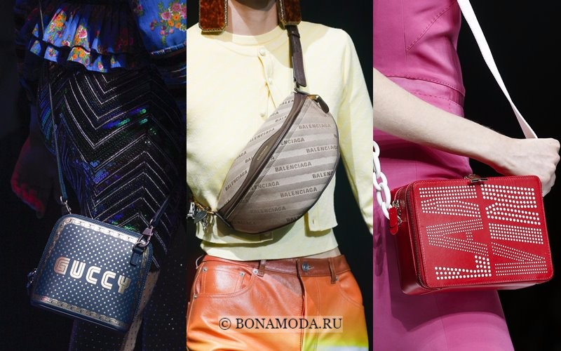 Модные женские сумки весна-лето 2018 - через плечо с названием бренда