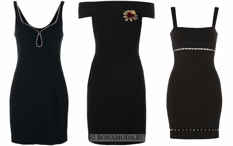 Модные коктейльные платья 2018 - черные короткие облегающие