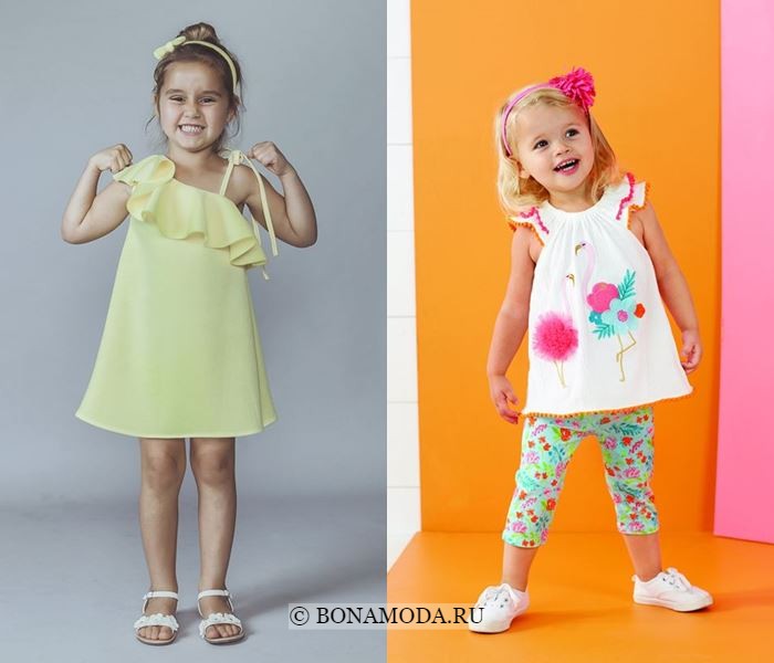 Детская мода для девочек весна-лето 2018 - Удобные короткие платья-трапеция