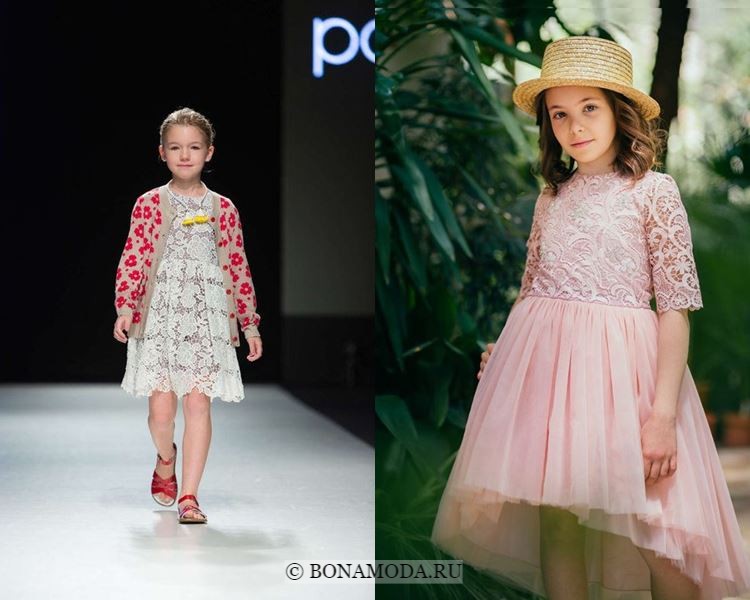 Детская мода для девочек весна-лето 2018 - Модные кружевные платья