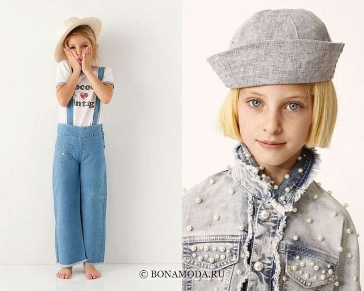 Детская мода для девочек весна-лето 2018 - Модная джинсовая детская одежда из денима