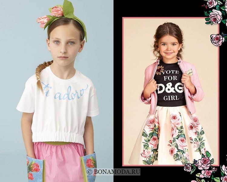 Детская мода для девочек весна-лето 2018 - модные топы с надписями