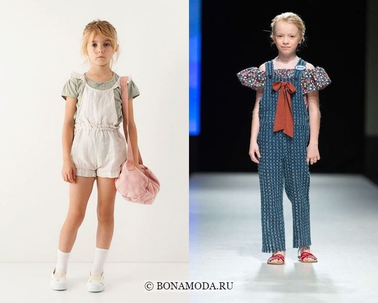 Детская мода для девочек весна-лето 2018 - комбинезоны на блузку 