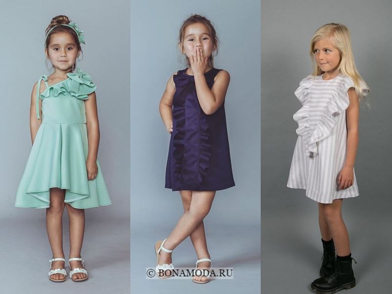 Детская мода для девочек весна-лето 2018 - платья с оборками и воланами для маленьких 