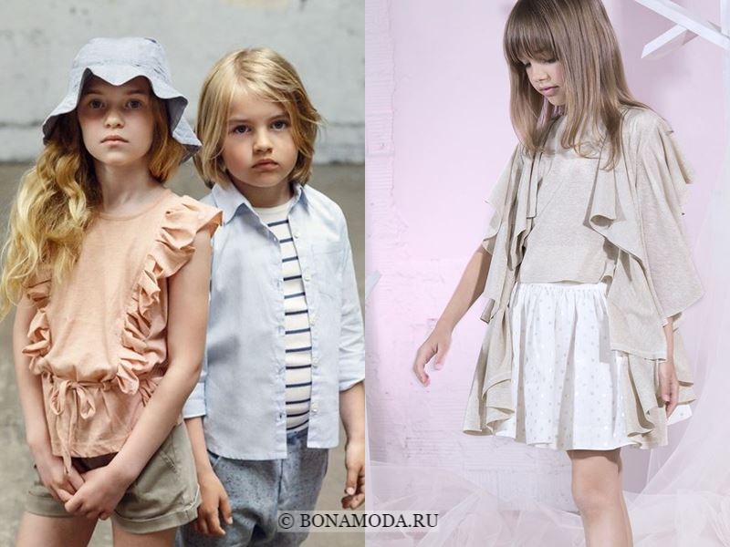 Детская мода для девочек весна-лето 2018 - Стильные блузки с воланами
