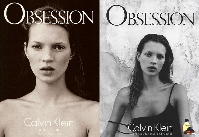 Кейт Мосс в рекламе аромата Obsession Calvin Klein в 90-е годы