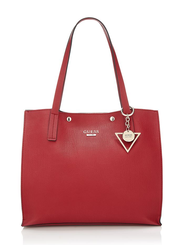 Коллекция сумок Guess весна-лето 2018 - красная кожаная сумка шоппер