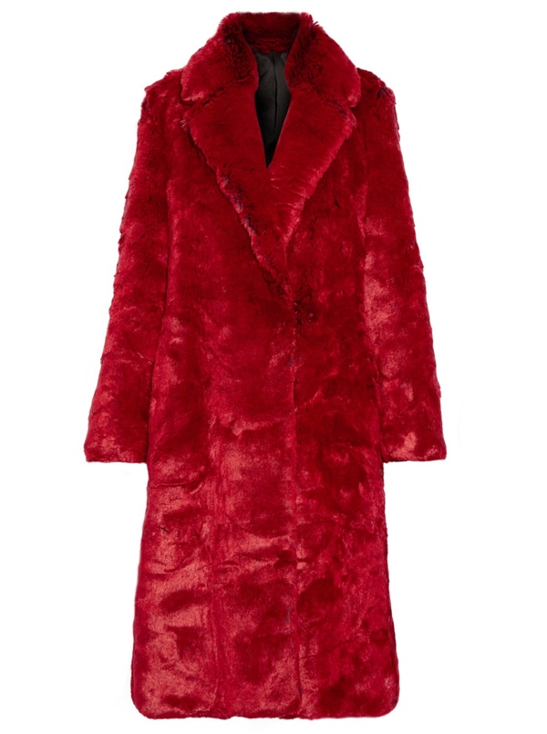 Красные пальто 2018 - Пальто из искусственного меха Calvin Klein 