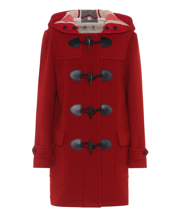 Красные пальто 2018 - Короткое пальто даффл-кот с капюшоном Burberry 