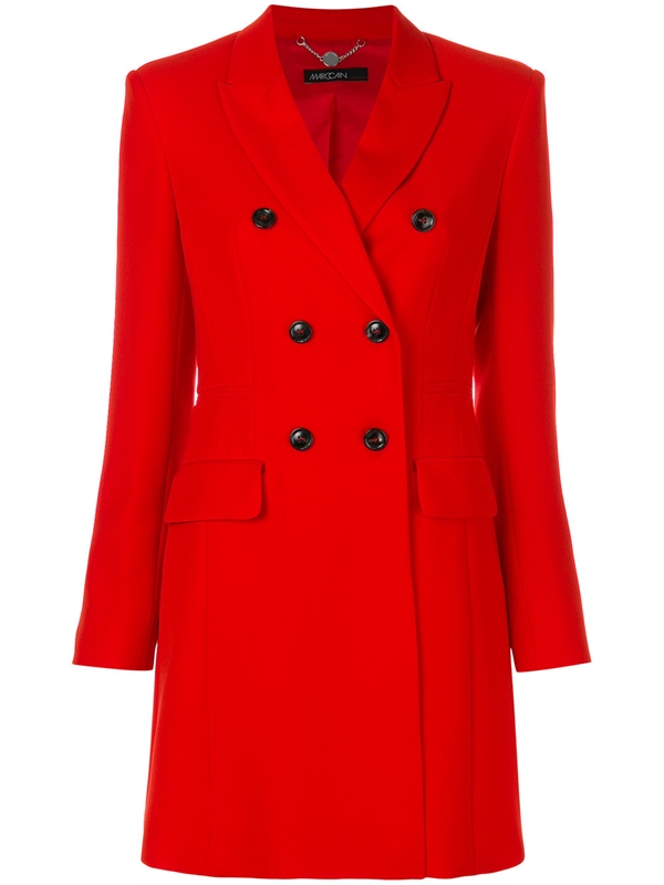 Красные пальто 2018 - приталенное двубортное пальто Marc Cain 
