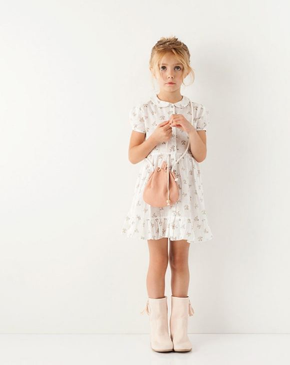 Простые детские платья для девочек 6 лет лето-2018 - белое летнее платье с принтом Tocoto Vintage