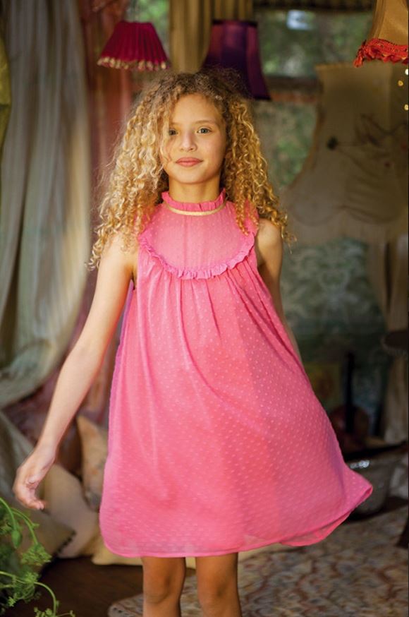 Повседневные детские платья для девочек лето-2018 - Лёгкое розовое шифоновое платье-трапеция Wild & Gorgeous  