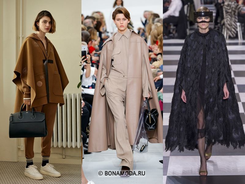 Женская верхняя одежда весна-лето 2018 - Длинные пальто-кейпы