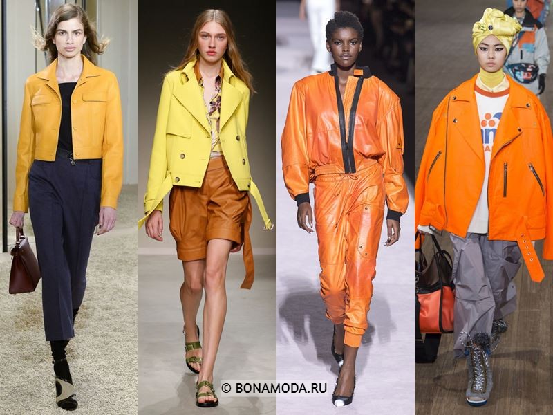 Женские куртки весна-лето 2018 - Яркие жёлтые и оранжевые куртки