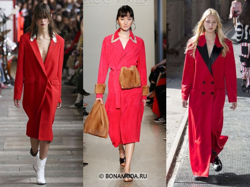 Женские пальто весна-лето 2018 - Модные красные пальто: