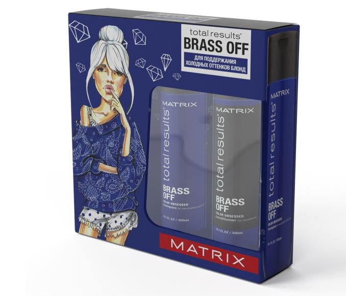 Средства для поддержания холодного блонда  Matrix Total Results Brass Off