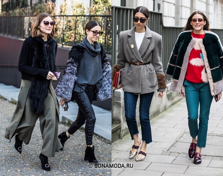 Уличный стиль Лондона осень-зима 2018-2019 - свитера, жакеты и кардиганы, укороченные джинсы скинни