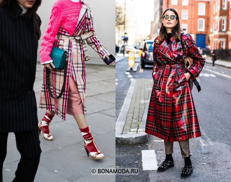Уличный стиль Лондона осень-зима 2018-2019 - модная клетка 