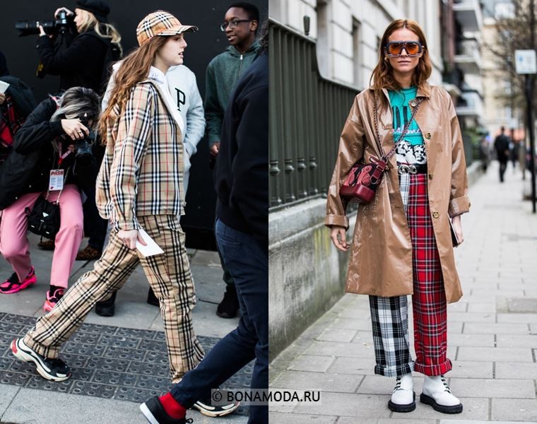 Уличный стиль Лондона осень-зима 2018-2019 - Модная клетка и бежевый цвет 