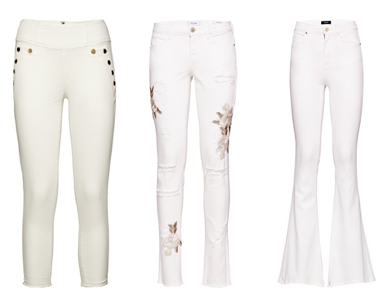Женская коллекция Guess весна-лето 2018 - белые джинсы