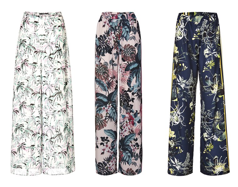 Женская коллекция Guess весна-лето 2018 - брюки палаццо с цветочным принтом 