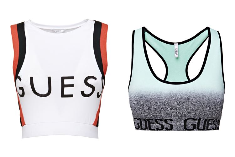 Спортивная коллекция Guess Activewear весна-лето 2018 - короткие майки